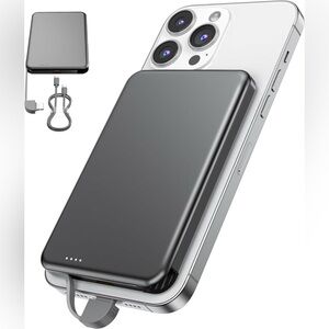 MagSafe Portable Charger, 0.3" Ultra Slim 5000mAh Magnetic Power Bank